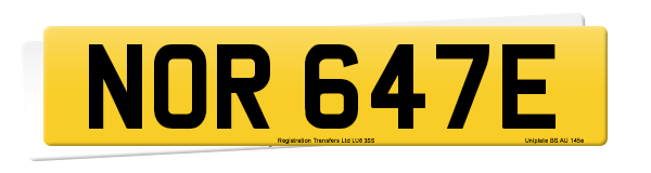 Registration number NOR 647E